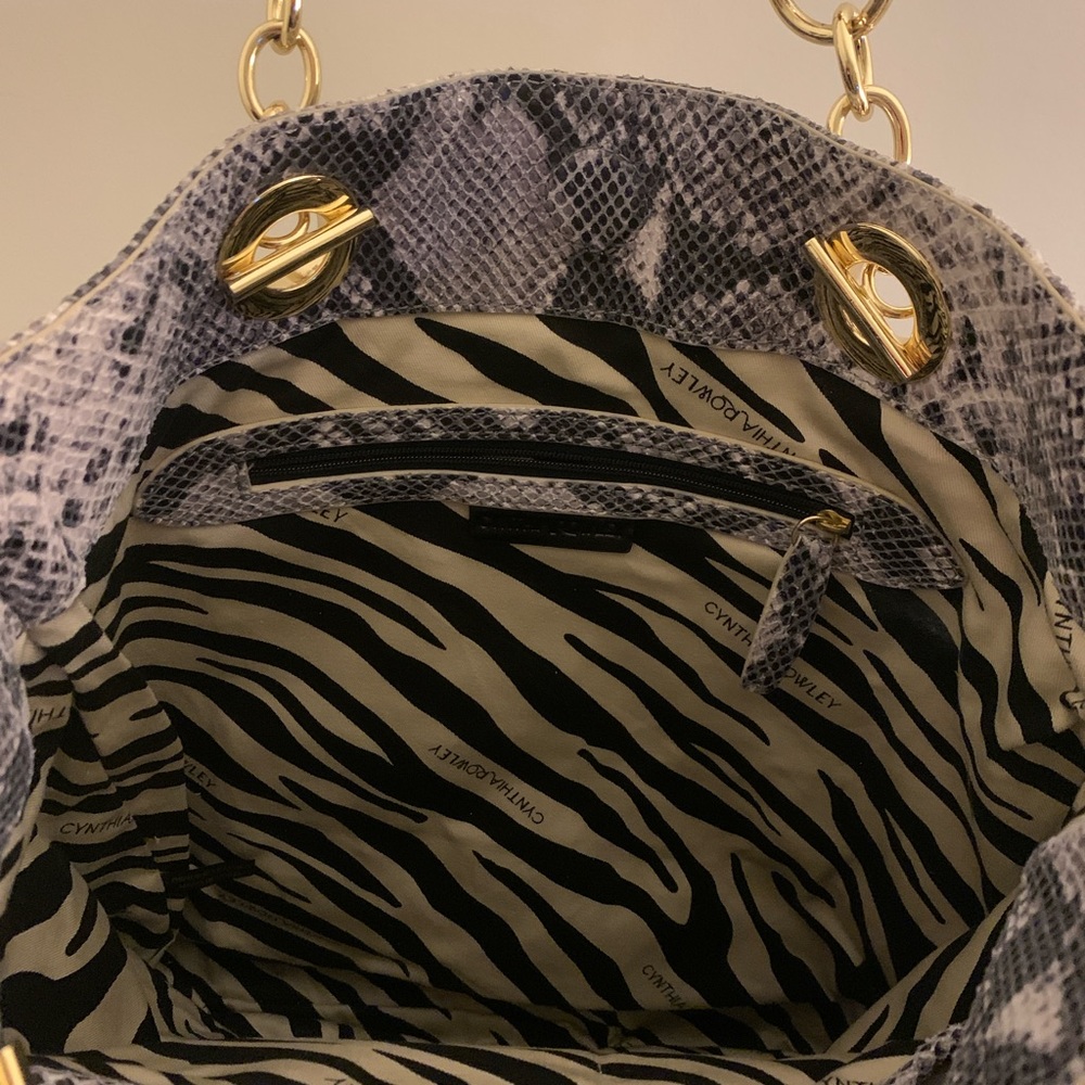 Cynthia Rowley Gray Leather Python Printed Hobo B… - image 3